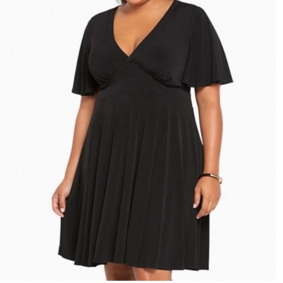 Plus Size Skater Mini Dress Cupro Mesh Black Torrid